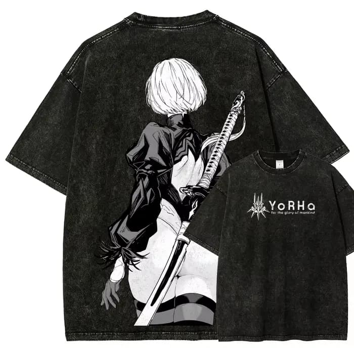T-shirt délavé Nier Automata