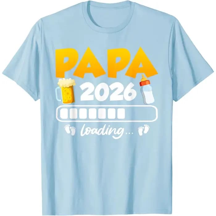 T-shirt graphique Papa Loading 2026, annonce de future paternité, cadeau amusant
