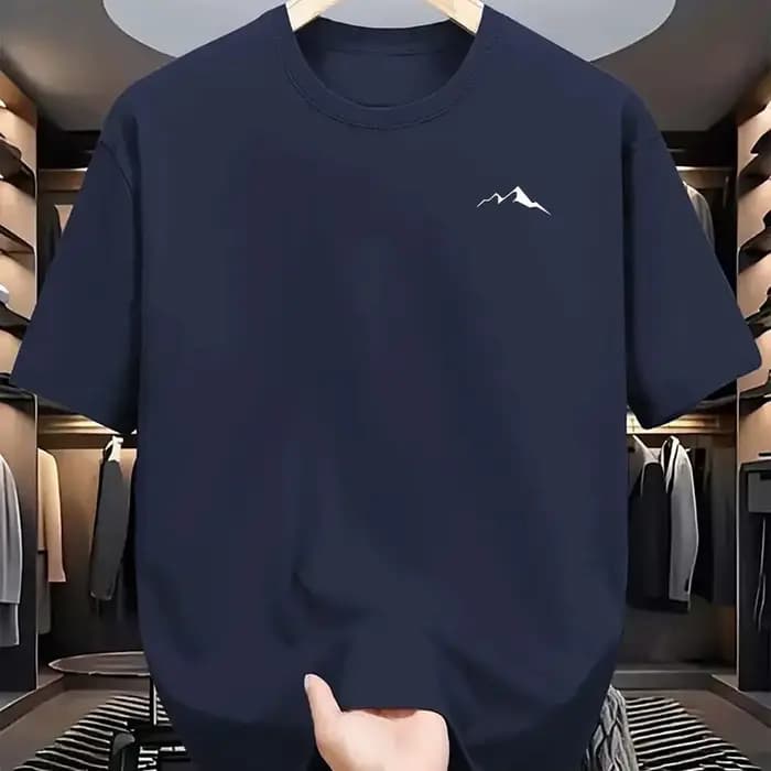 Nouveau T-shirt à col rond au toucher naturel