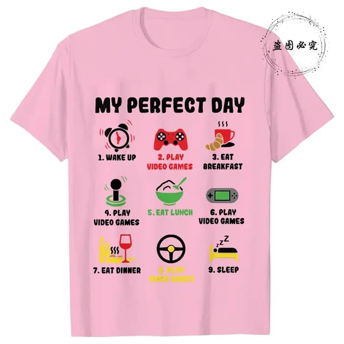 T-shirts pour hommes mon jour parfait Gamer Cool