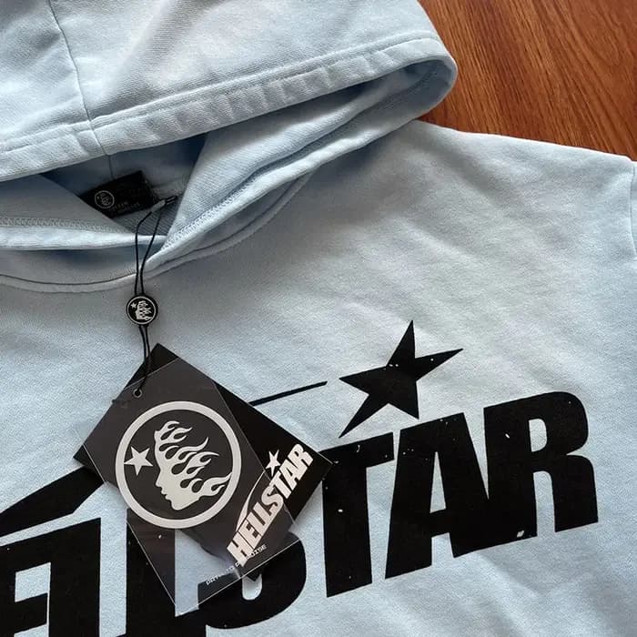 Sweat à capuche HS Fire bleu ciel