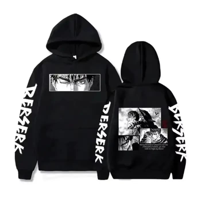 Berserk Guts sweat à capuche pour homme femmes imprimé graphique à manches longues Streetwear Style japonais Manga sweats polaire ample doux vêtements
