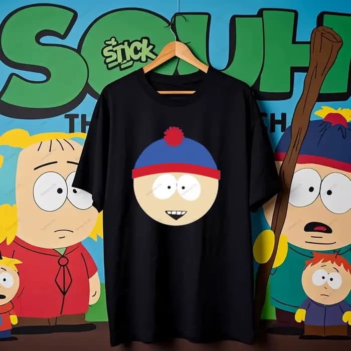 Amusant parc du sud dessin animé t-shirt unisexe femmes hommes