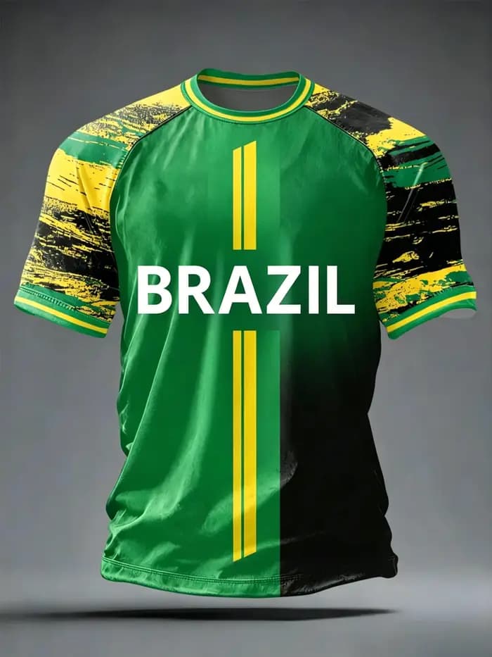 Nouveaux Maillots de Football Brésil Homme Été 2026 – T-shirts Classiques God Brazil à Manches Courtes