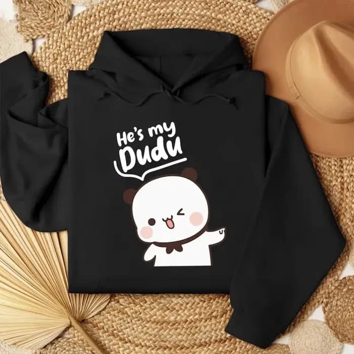 Bubu Dudu Bear Couple sweats à capuche assortis pour elle et lui tenue pull col rond manches longues mode doux