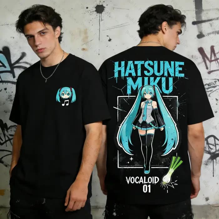 T-shirt surdimensionné Miku pour hommes et femmes