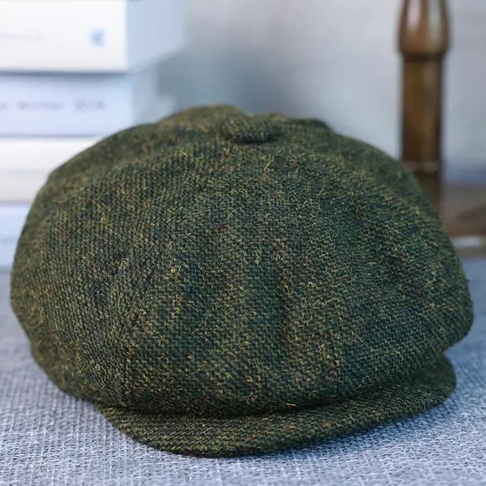 Nouveau Vintage hommes laine gavroche casquette marron vert femmes