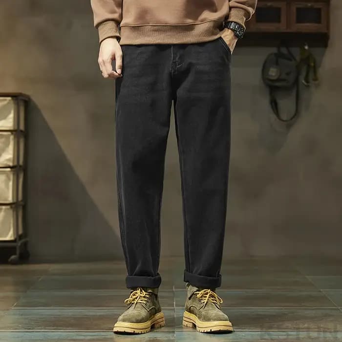 Jean Noir pour Homme, Pantalon Sarouel en Denim