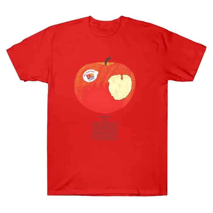 Djo Apple T-Shirt drôle dessin animé graphique t-shirts femmes à manches courtes hommes hauts haute qualité coton