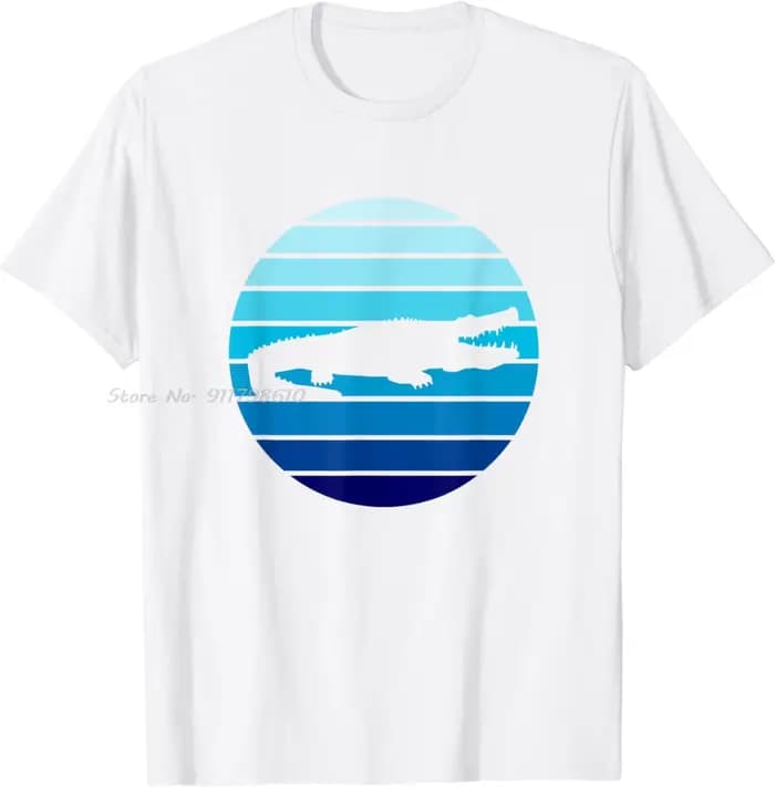 Nouveau T-shirt surdimensionné été Crocodile rétro décontracté coton