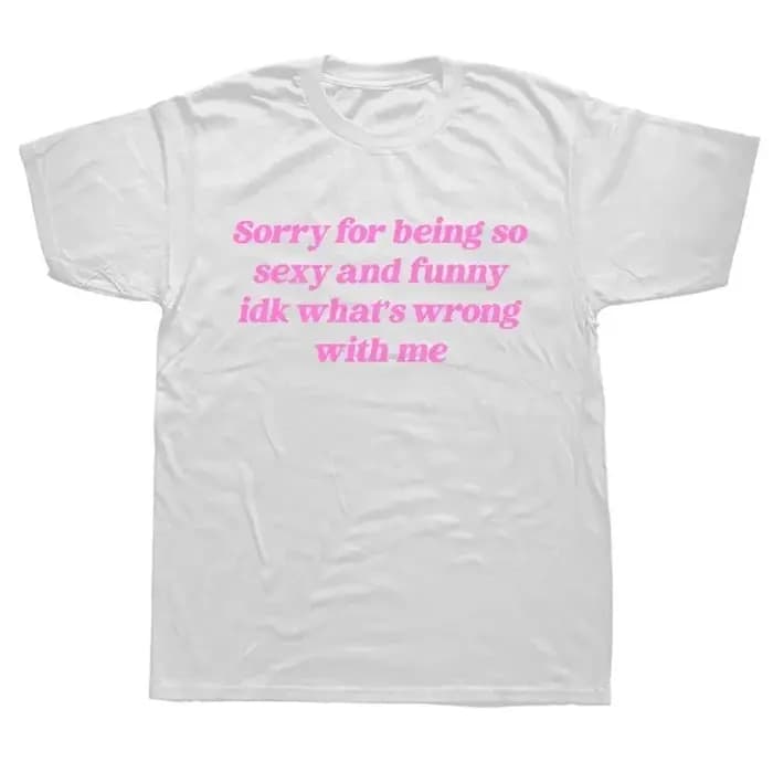 T-shirt vintage avec impression graphique « Désolé pour être si sexy et drôle »