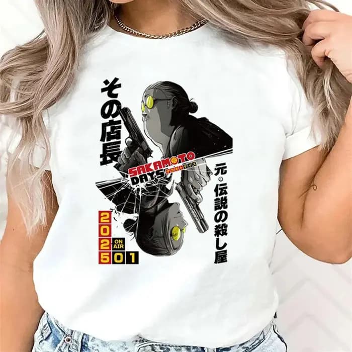 Sakamoto Days t-shirt femme Punk à la mode Vintage années 80