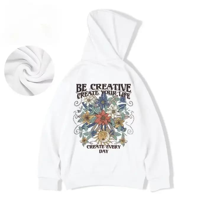 M-8XL sweat à capuche surdimensionné hommes américain soleil lune fleur imprimé