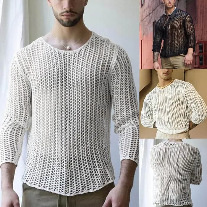 T-shirt à Manches sulfet Col Rond pour Homme