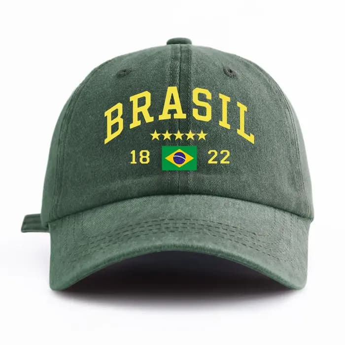 Casquette de Baseball délavée à imprimé BRASIL pour adultes, chapeau de papa réglable et doux, Style