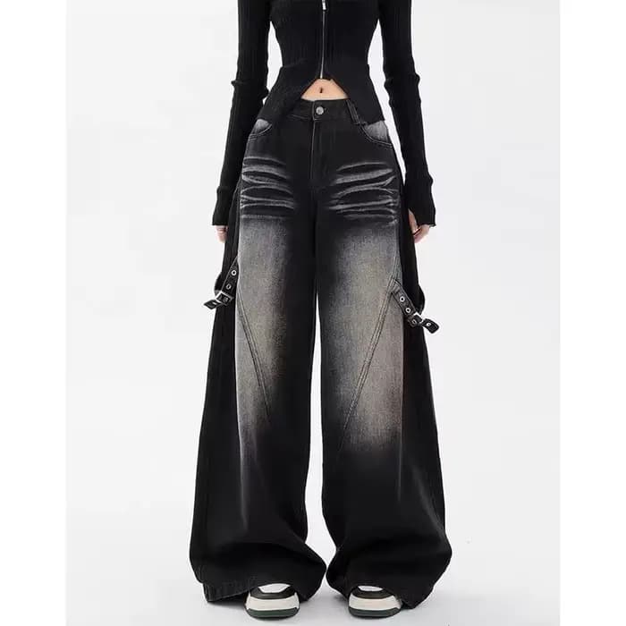 Baggy jean femmes vêtements haute rue mode Hip Hop Vintage taille haute jean femme jambe large décon