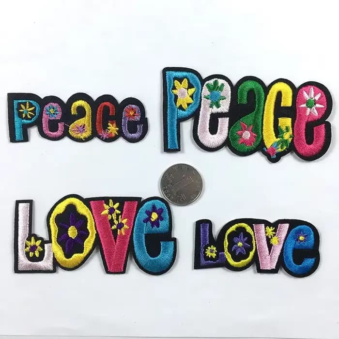 Patch brodé adhésif en tissu Ove Peace pour accessoires vestimentaires
