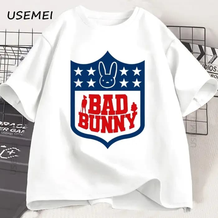 Bad Bunny Football imprimé t-shirts hommes femmes à manches courtes T-shirt