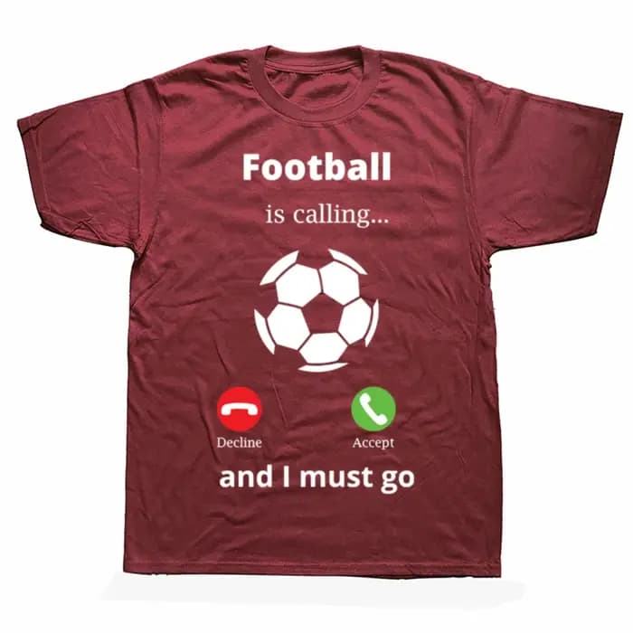 T-shirts graphiques classiques « Funny Football Is Calling » pour hommes et femmes, t-shirt décontracté tendance, 100% coton, coupe ample et oversize
