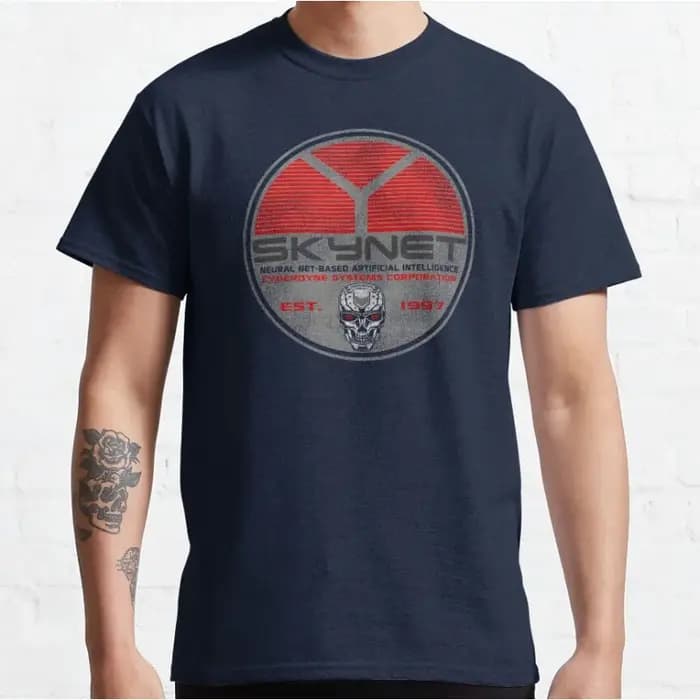 Vintage Cyberdyne Systems Skynet ovale porté Terminator graphique t-shirts 100% coton grande taille t-shirt adulte toutes tailles S-6XL