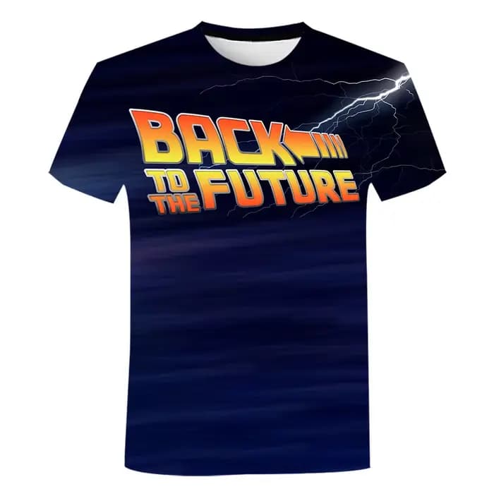 Film retour vers le futur 3D imprimé T-Shirts hommes femmes décontracté mode surdimensionné à manche