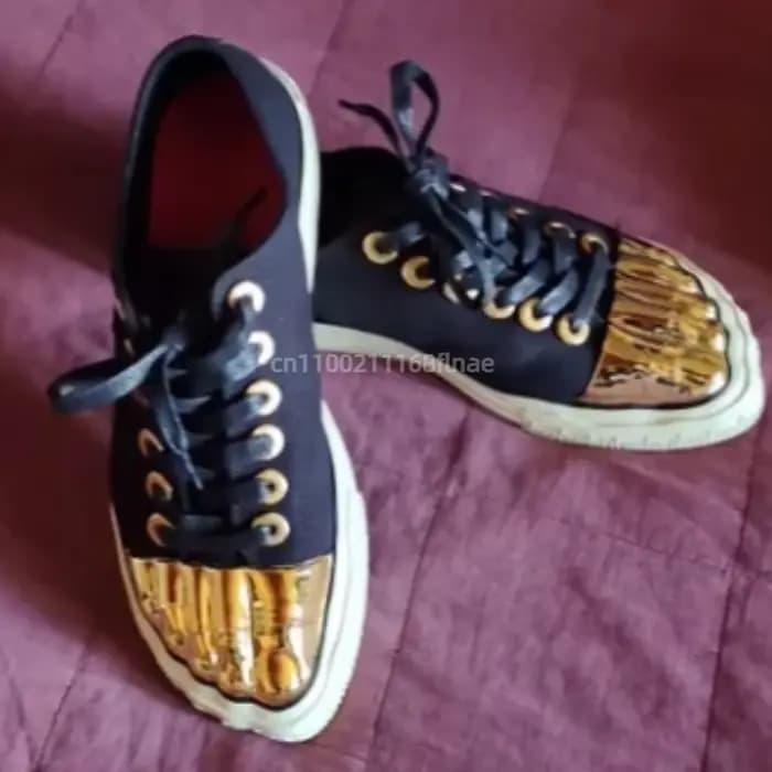 Chaussures de planche à bout doré pour hommes et femmes