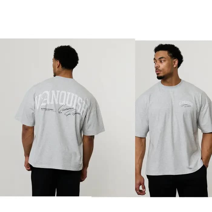 T-shirt de sport gris, style streetwear, mode décontractée, pour hommes et femmes, marque de luxe