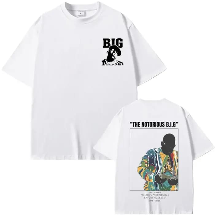 Vintage le célèbre grand T-shirt Biggie Smalls graphique