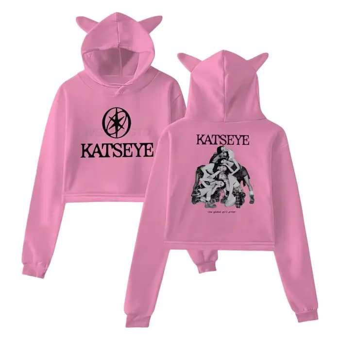 Katseye Tour 2025 Merch sweat à capuche pour filles chat oreille culture pull vêtements décontractés