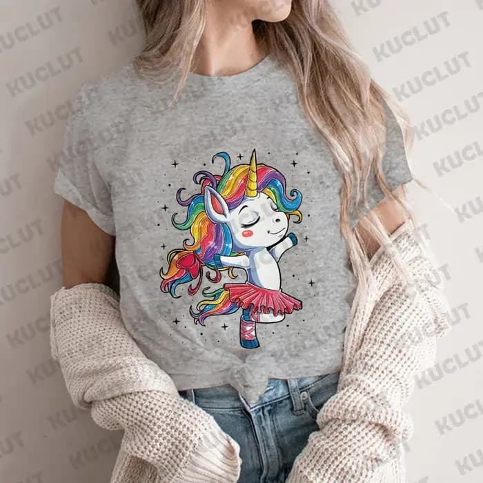 Licorne Ballet t-shirt femmes danse concepteur haut animé fille graphique t-shirts