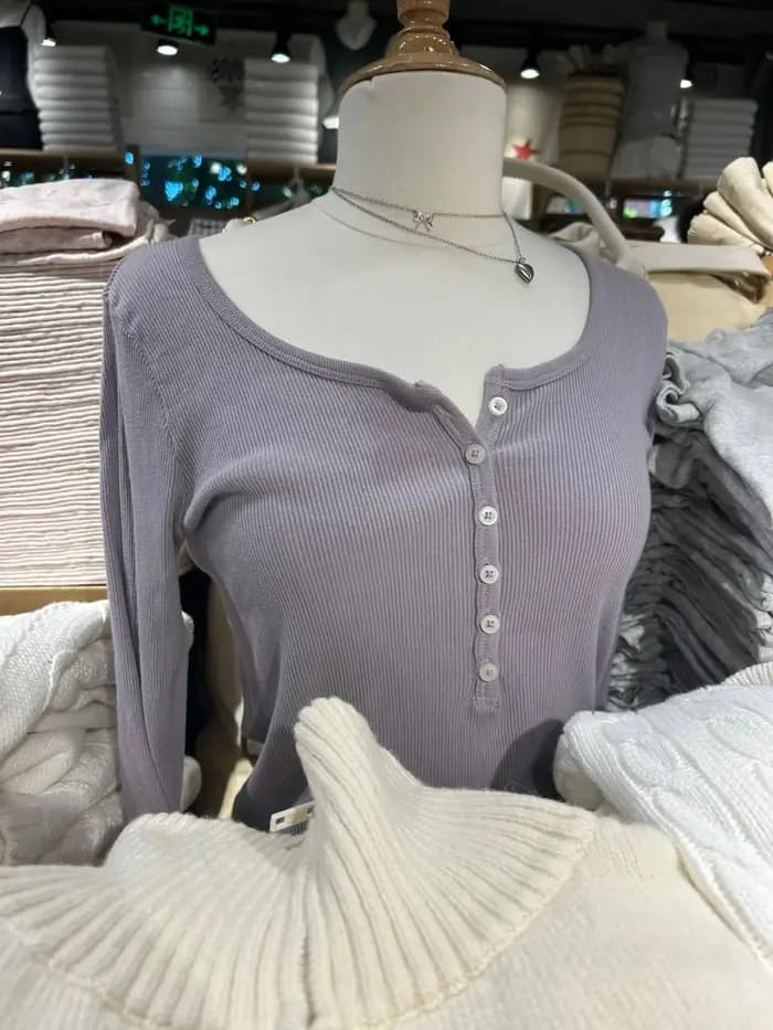 T-Shirt à Manches sulfet Col Rond pour Femme