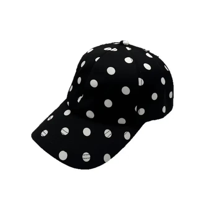 Casquette de baseball Harajuku à bord souple à pois, en polyester respirant, légère et polyvalente,