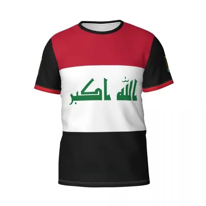 Iraquien Drapeau Graphique T-shirts Casual Mode Hommes et Femmes T-shirt Sport Gym D'été Iraq Football Fan Cadeau Designer Vêtements