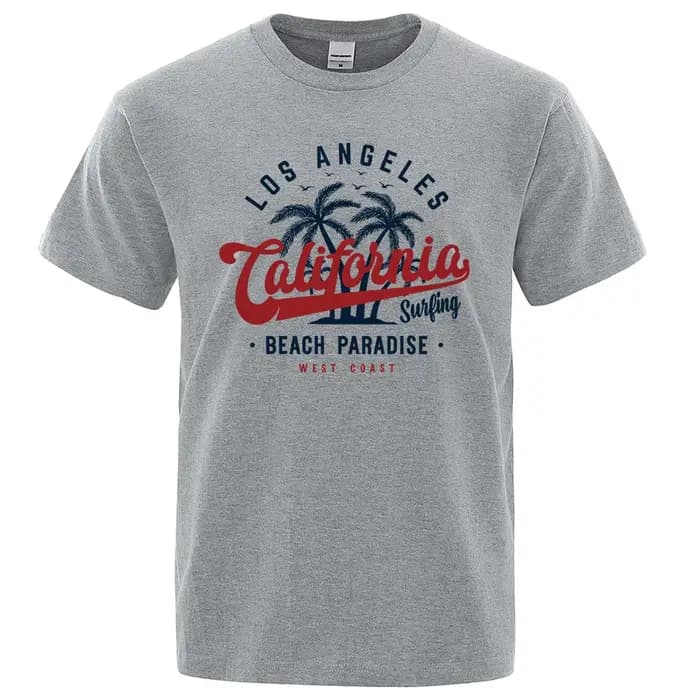 San Francisco, californie plage paradis hommes hauts mode col rond T-Shirt coton été