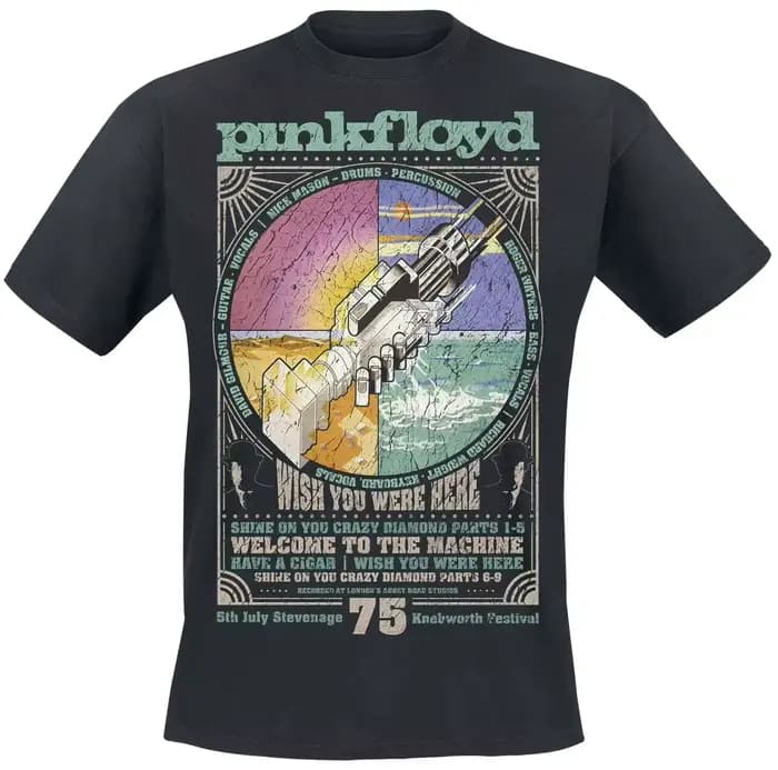 T-shirt décontracté en coton avec motif de la groupe Pink Floyd