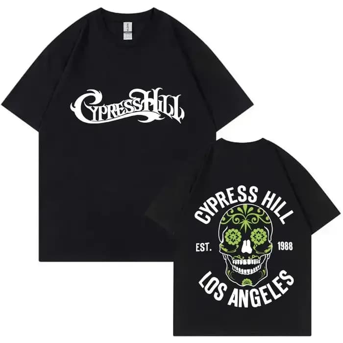 T-shirts graphiques double face Cypress Hill Skeleton pour hommes et enfants