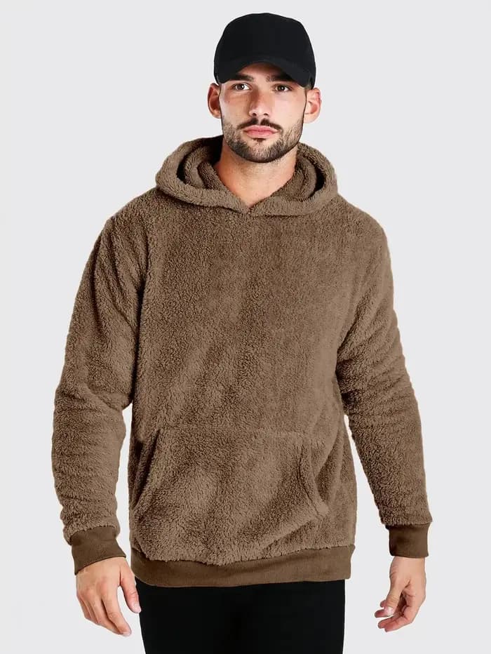 Sweats à capuche en velours double face pour hommes