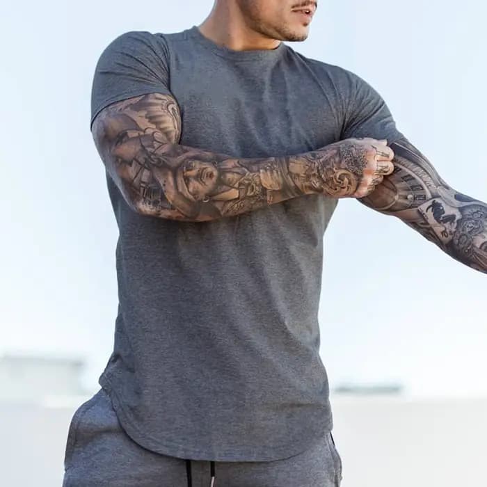 T-shirt uni à manches courtes pour homme