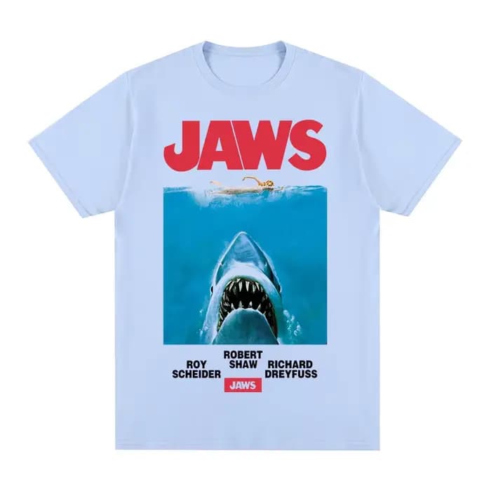 Mâchoires film Vintage T-shirt cadeau pour amis Harajuku femme vêtements coton hommes T-shirt nouvea