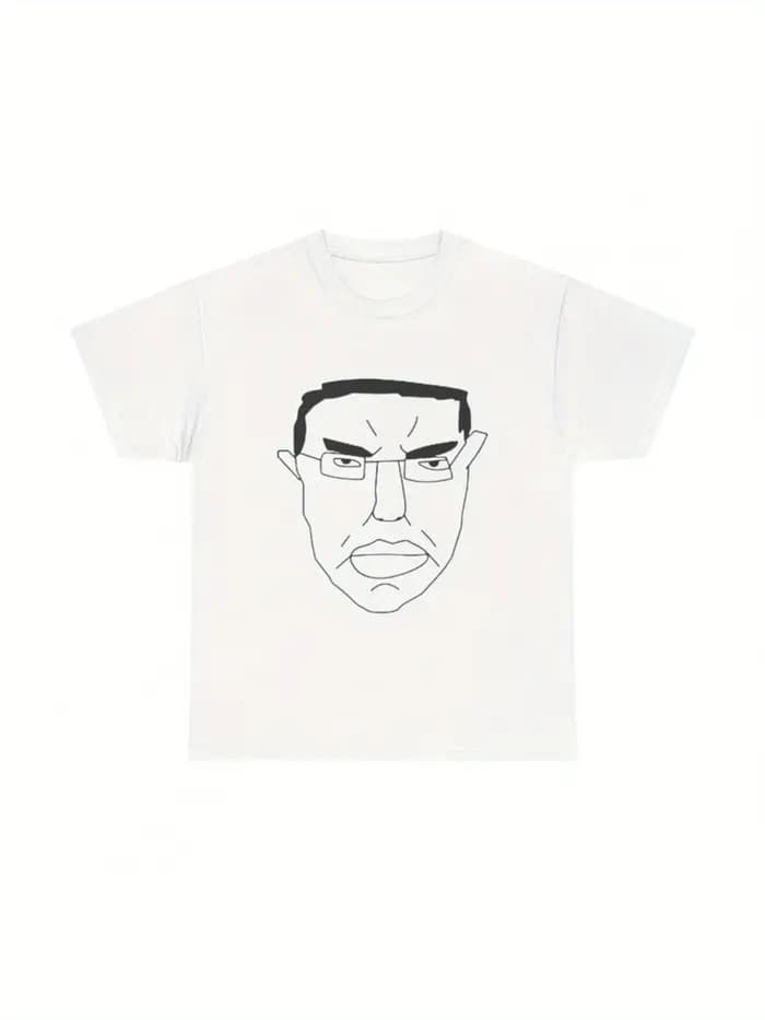 T-shirt graphique avec motifs de visages Chud/Wojak/Chad - Graphiques