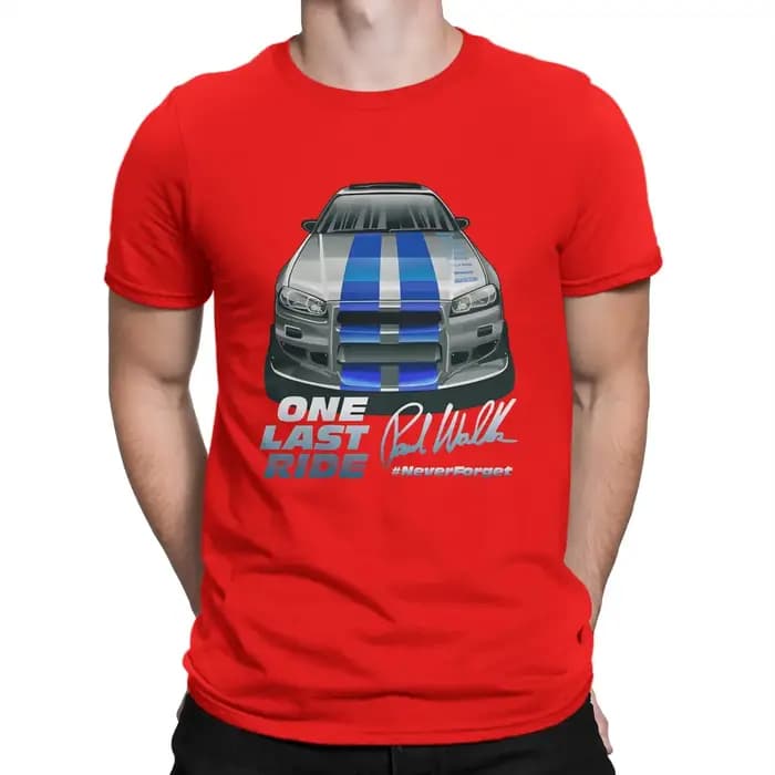 T-shirt Fast & Furious Movie Skyline GTR R34 pour homme, t-shirts en coton, zones me