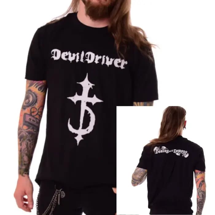 T-Shirt avec logo DevilDriver, 100% coton, graphique, pour hommes et femmes, Streetwear d'été
