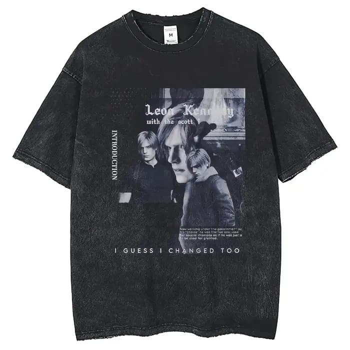 T-shirt à manches courtes en coton lavé vintage pour hommes