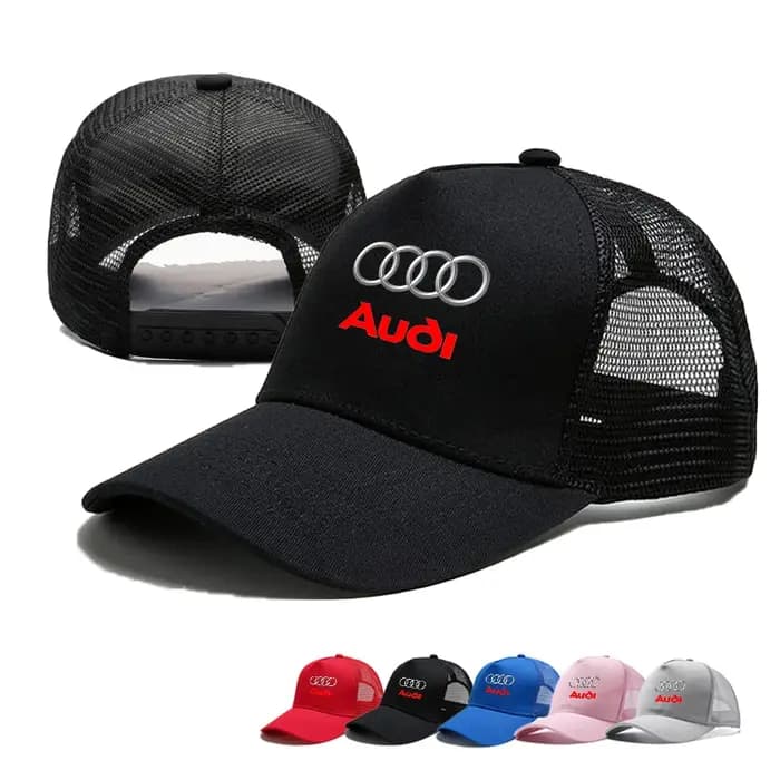 Casquette de baseball réglable pour sport en plein air avec autocollants pour Audi A4 B5 B6 B7 B8 B9 A3 8P 8V 8L A5 A6 C6 C5 C7 4F A1 A7 A8