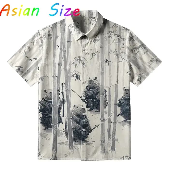 2025 nouvelles chemise hawaïenne Anime Capybara pour hommes drôle Capybaras impression 3D revers simple bouton plage Hawaii chemises unisexe Y2k Camisa