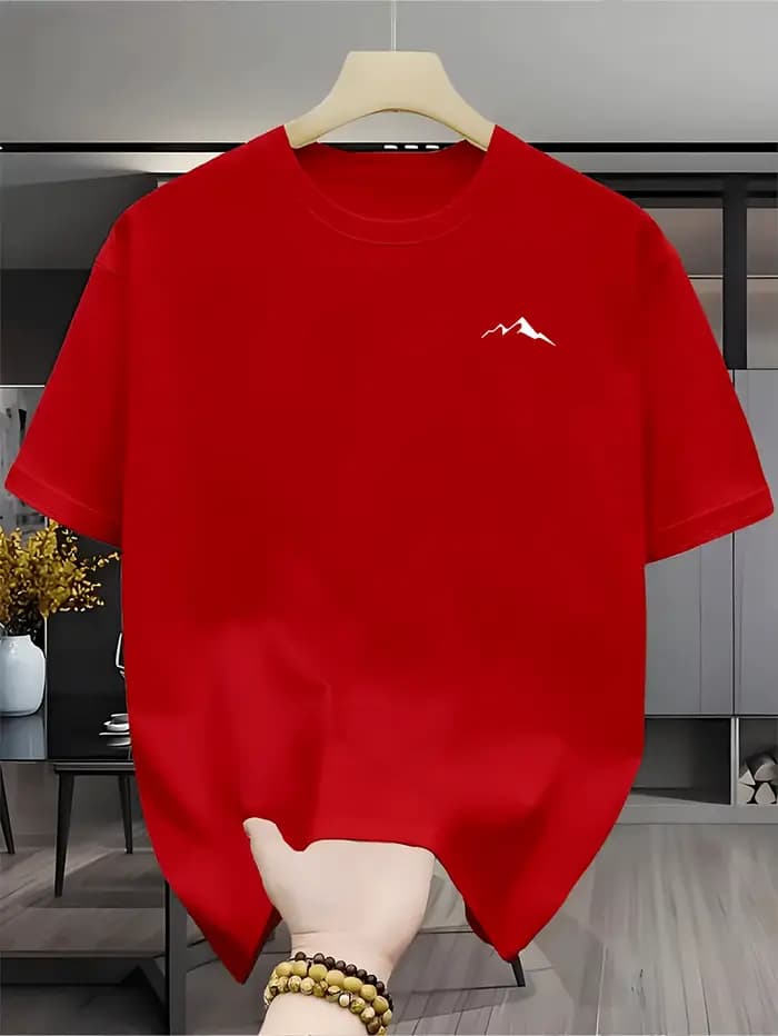 Nouveau T-shirt à col rond au toucher naturel