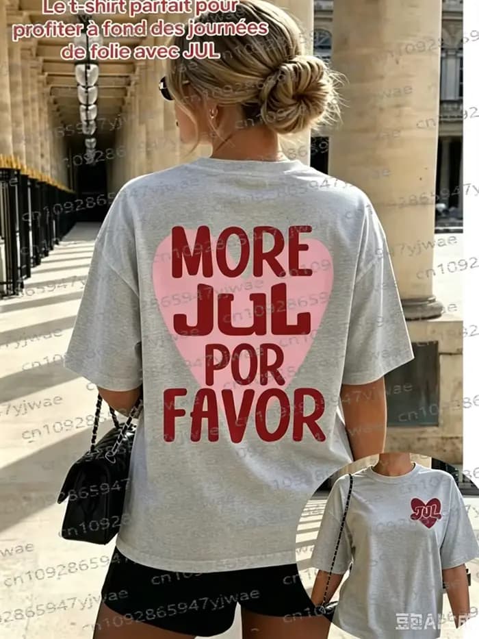 T-shirt imprimé tendance Rapper Jul pour hommes et femmes