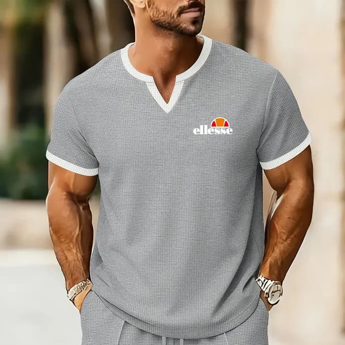 T-shirt ellesse pour homme de qualité supérieure : texture gaufrée douce pour la peau
