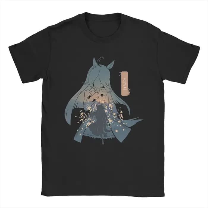 Manhattan Cafe Uma Musume Anime T-Shirts pour hommes, t-shirt en coton à la mode, col rond, manches