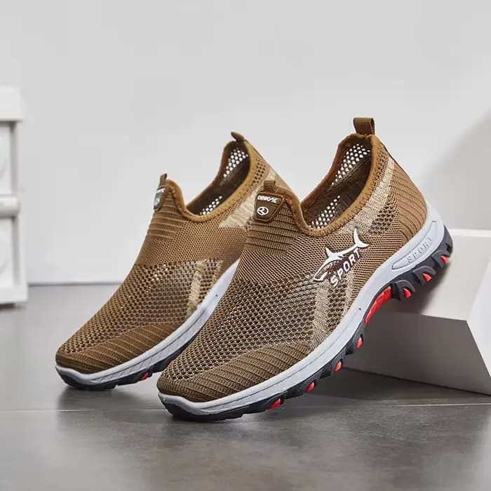 Baskets légères à enfiler pour hommes - Chaussures décontractées antidérapantes adaptées à la randonnée